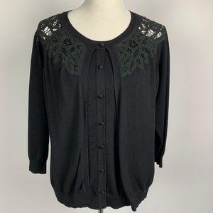 Dress Barn Faux Cardigan Black XL